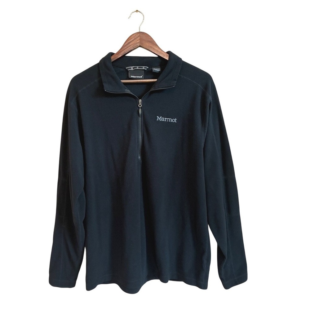 MARMOT Men Large Quarter Zip Fleece Pullover Shirt Cozy Cabin Winter Goth